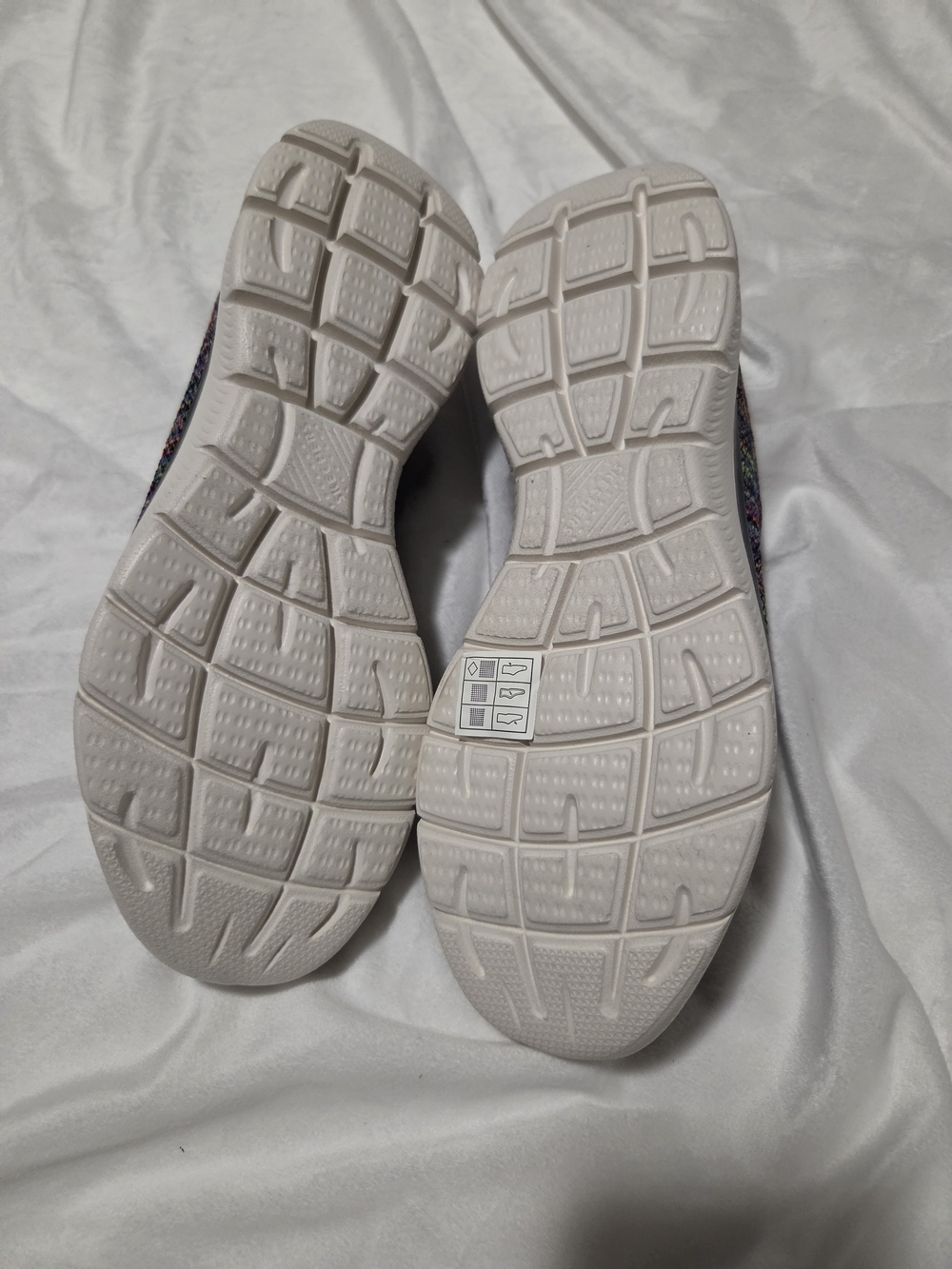 Skechers Women's Black Multi-Color Knit Slip-On Sneakers - Picture 3 of 3